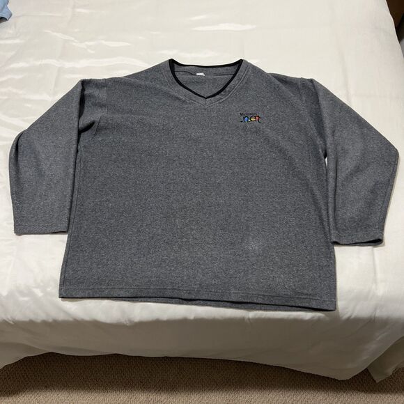 Vintage 90s Y2K Microsoft.net Sweatshirt Gray Size XL Made In USA Microsoft - Picture 1 of 8